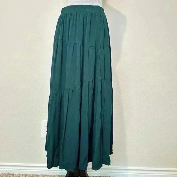 ANRABESS Elastic High Waist Pleated A-Line Flowy Maxi Long Skirt Dress Size L - Picture 3 of 13
